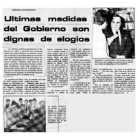 Ultimas medidas del gobierno son dignas de elogios.