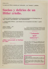 Sueños y delirios deun Hitler criollo.