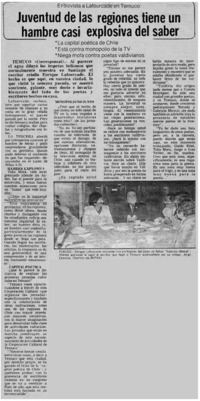 Juventud de las regiones tiene un hambre casi explosiva del saber : [entrevista]