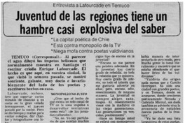 Juventud de las regiones tiene un hambre casi explosiva del saber : [entrevista]