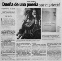 Dueña de una poesía orgánica y vivencial : [entrevista]