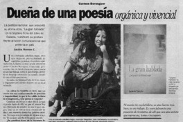 Dueña de una poesía orgánica y vivencial : [entrevista]