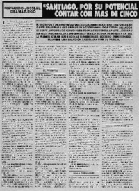 Santiago, por su ptencial artístico no debería contar con mas de cinco salas de teatro" : [Entrevista]