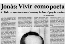 Jonás: vivir como poeta
