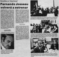 Fernando Josseau volverá a estrenar.
