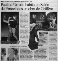Paulina Urrutia habita un salón de emociones en obra de Griffero