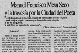 Manuel Francisco Mesa Seco y la travesía por la ciudad del poeta