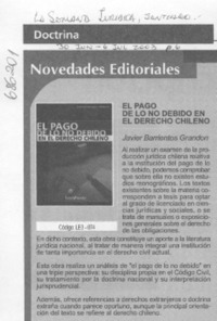El Pago de lo no debido en el derecho chileno.
