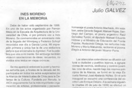 Inés Moreno en la memoria