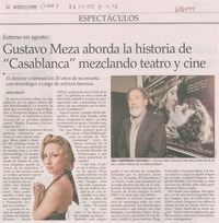 Gustavo Meza aborda la historia de "Casablanca" mezclando teatro y cine