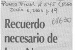 Recuerdo necesario de Juan Negro