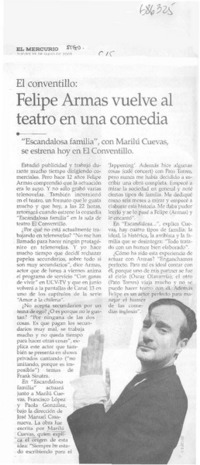 Felipe Armas vuelve al teatro en una comedia.