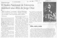El Teatro Nacional de Eslovenia montará una obra de Jorge Díaz