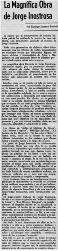 La magnífica obra de Jorge Inostrosa