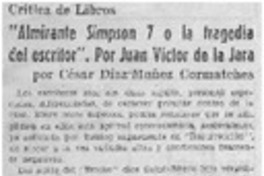 Almirante Simpson 7 o la tragedia del escritor". Por Juan Víctor de la Jara