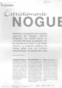 Estrictamente Noguera: [Entrevista]