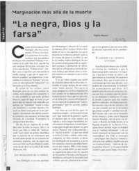 "La Negra, Dios y la farsa"