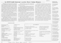 La SECH rindió homenaje a poetisa María Cristina Menares.