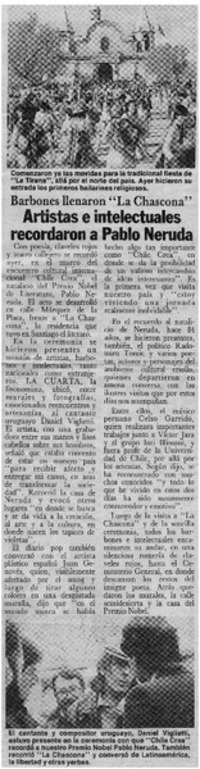 Artistas e intelectuales recordaron a Pablo Neruda.