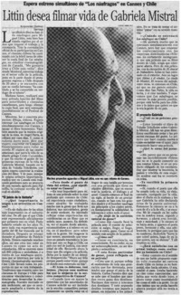 Littin desea filmar vida de Gabriela Mistral : [entrevista]
