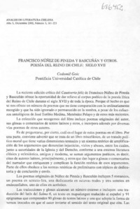 Francisco Núñez de Pineda y Bascuñán y otros. Poesía de reino de Chile: siglo XX