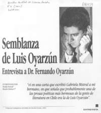 Semblanza de Luis Oyarzún : [Entrevista]