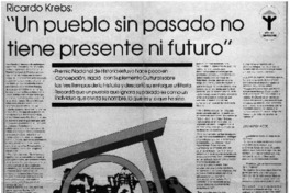 Un pueblo sin pasado no tiene presente ni futuro" : [entrevista]