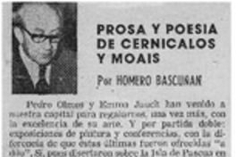 Prosa y poesía de cernicalos y moais