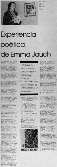 Experiencia poética de Emma Jauch.