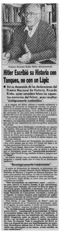 Hitler escribió su historia con tanques, no con lápiz.