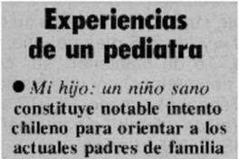 Experiencias de un pediatra