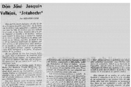 Don José Joaquín Vallejos, "Jotabeche"