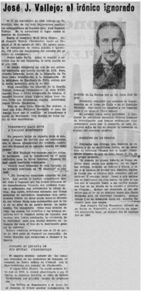 José J. Vallejo: el irónico ignorado.