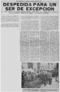 Despedida para un ser de excepción.