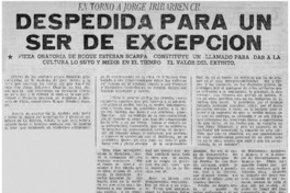 Despedida para un ser de excepción.