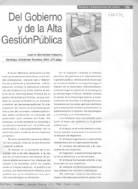 Del gobierno y de la alta gestión pública