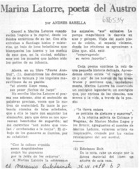 Marina Latorre, poeta del austro