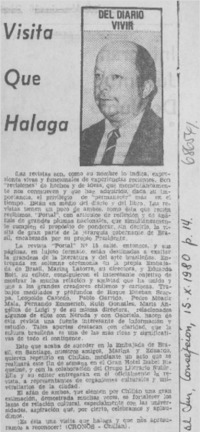 Visita que halaga