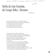 Hablo de luis Oyarzún, del grupo Trilce, etcétera