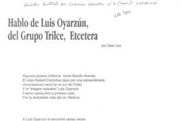 Hablo de luis Oyarzún, del grupo Trilce, etcétera