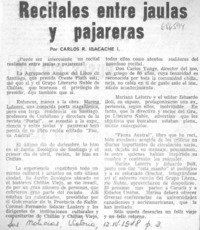 Recitales entre jaulas y pajareras