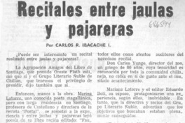 Recitales entre jaulas y pajareras