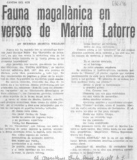 Fauna magallánica en versos de Marina Latorre