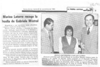 Marina Latorre recoge la huella de Gabriela Mistral.