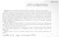 Marina Latorre recoge la huella de Gabriela Mistral.