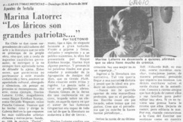 Marina Latorre: "los láricos son grandes patriotas--"