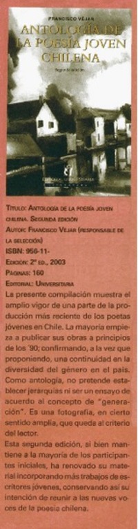 Antología de la poesía joven chilena.