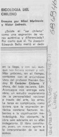 Sicología del chileno.