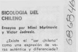 Sicología del chileno.
