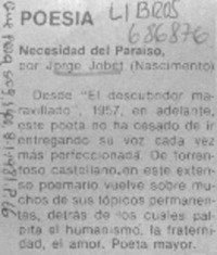 Necesidad del paraíso.